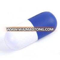 Custom logo soft pill shape PU anti capsule shape stress ball