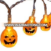 Led Halloween pumpkin three sections with flash battery lights holiday layout decoration small lights